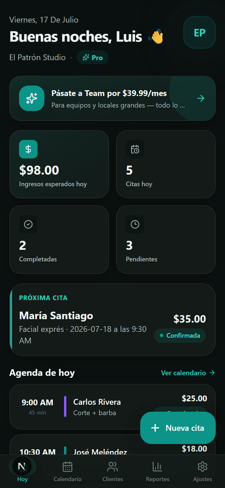 Pantalla: Tu día en “Hoy”